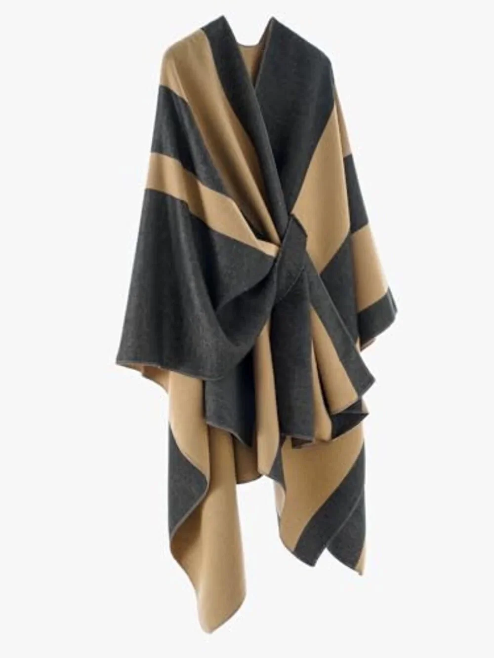Women's Knit Poncho Wrap Shawl Cape Cardigan Open Front Large Cozy Winter Fall